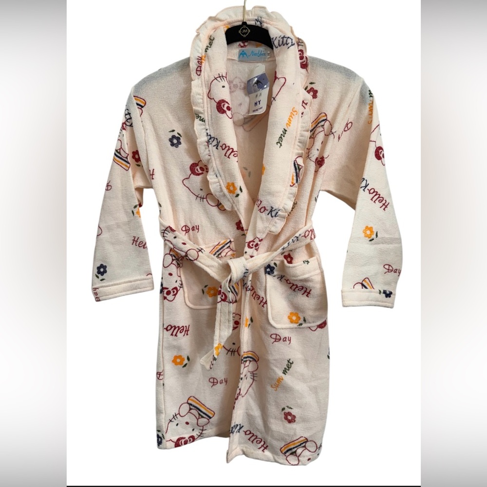 Hello Kitty Cream Pajama Robe with Fun Prints